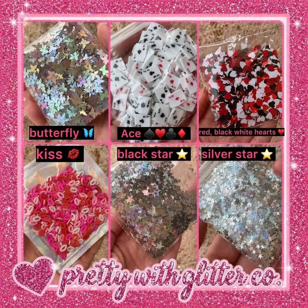 glitter charms to add on