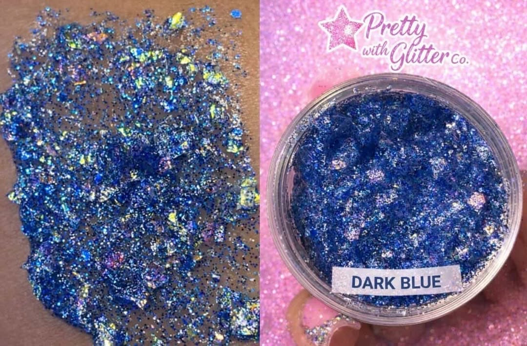 Dark blue glitter gel
