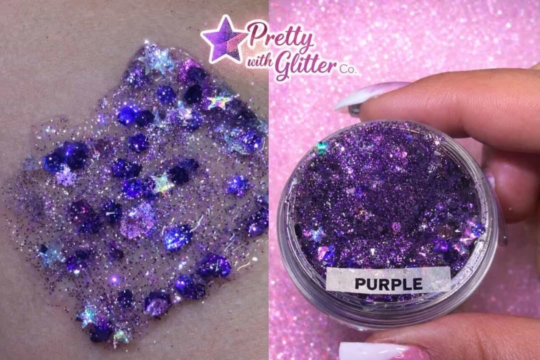 Purple glitter gel