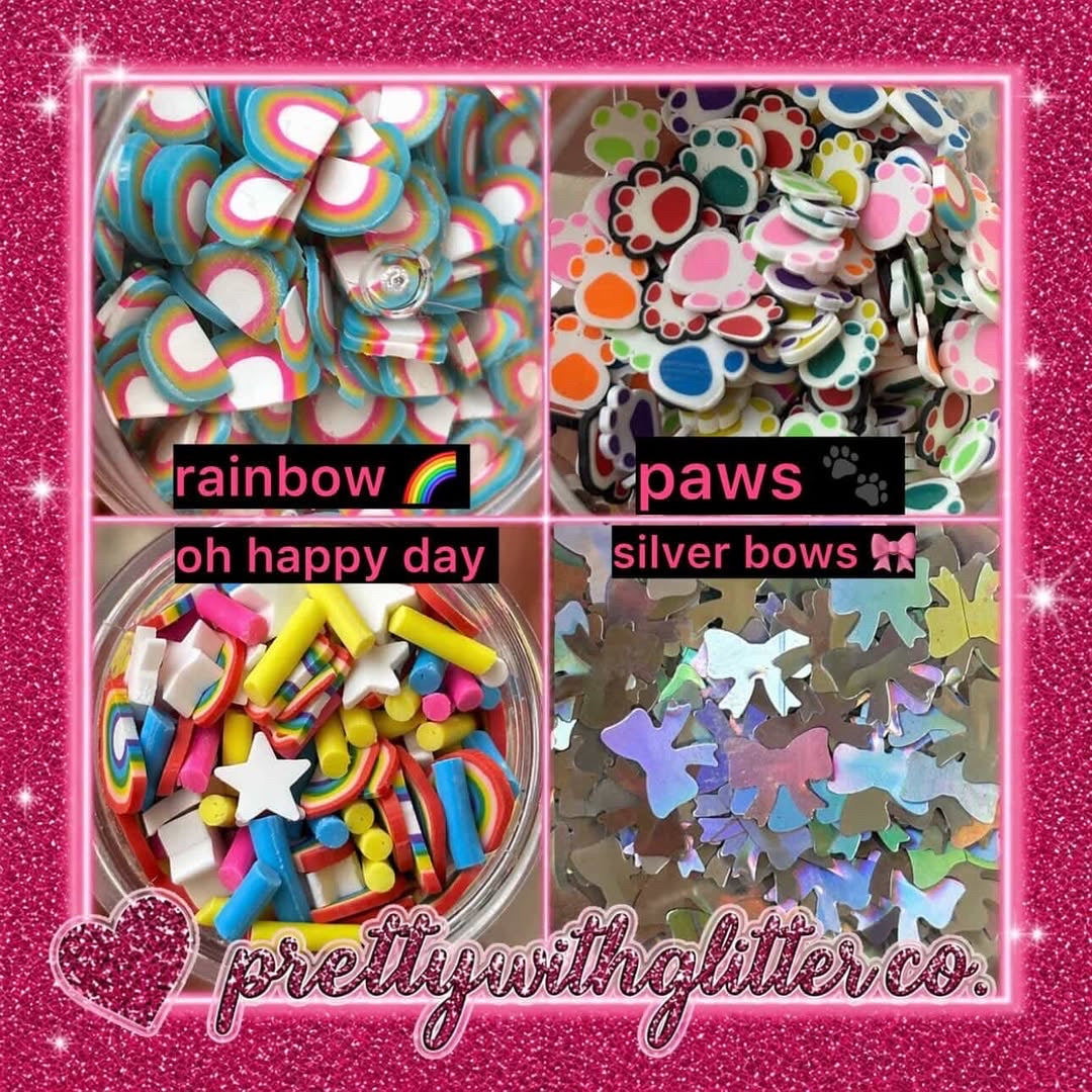 glitter charms to add on