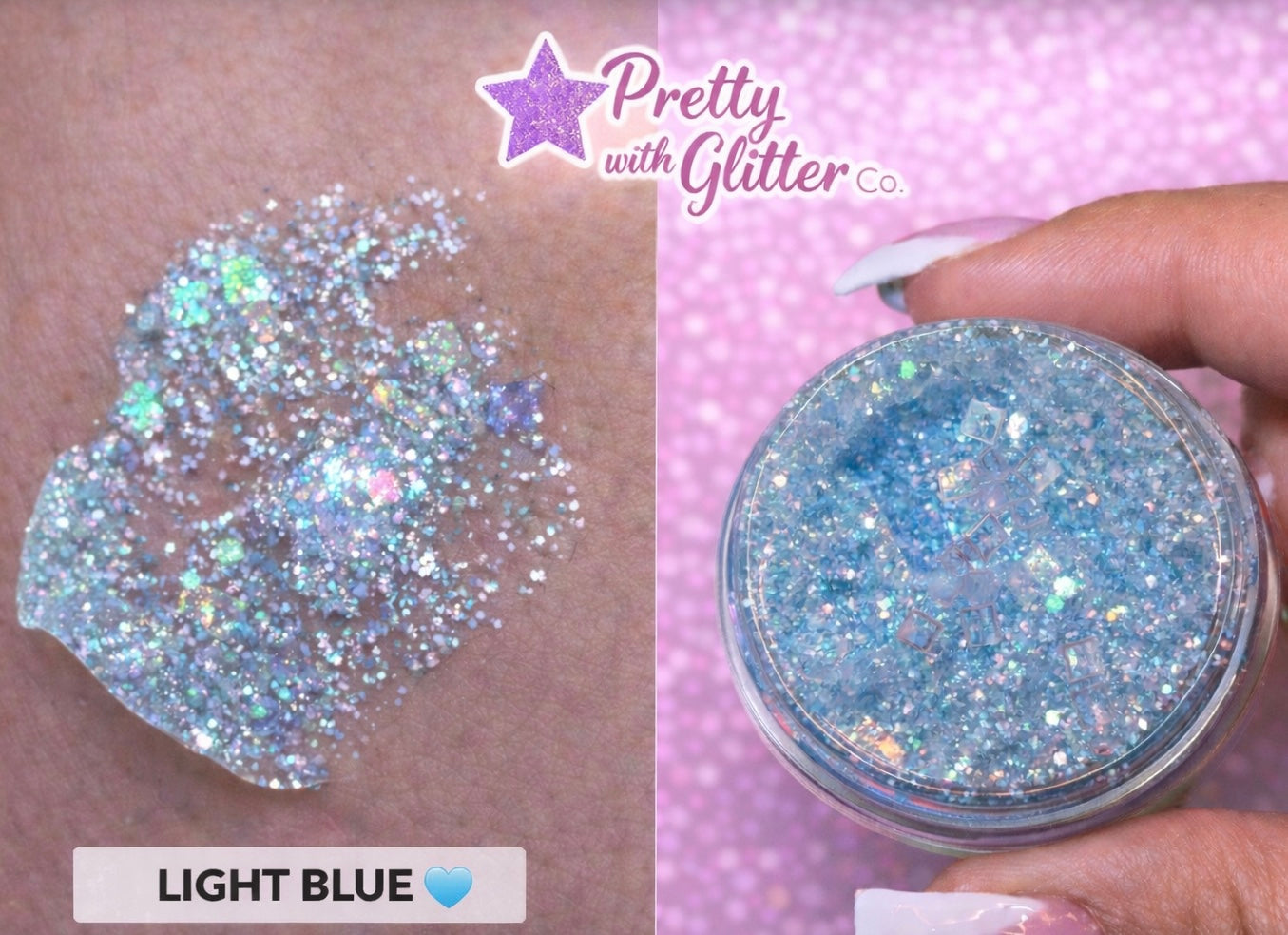 Light blue glitter gel