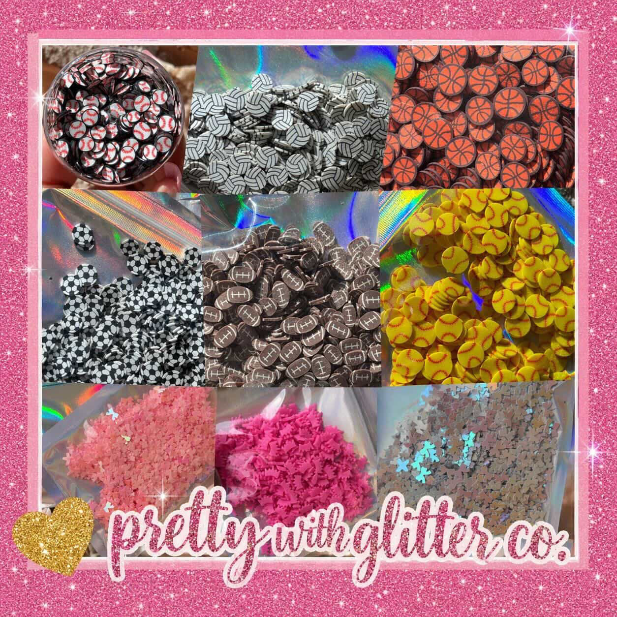 glitter charms to add on